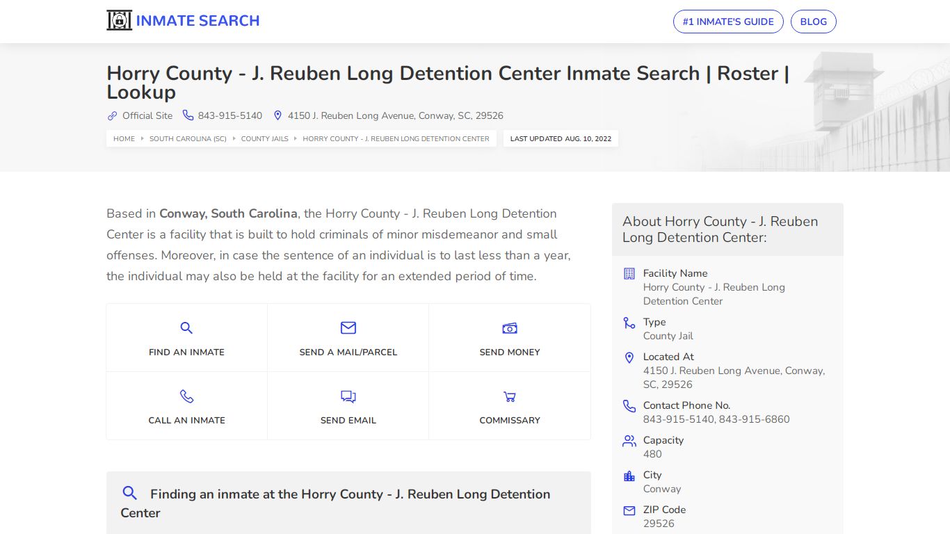 Horry County - J. Reuben Long Detention Center Inmate ...